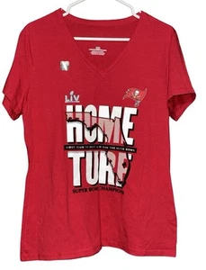 Buccaneers Team Apparel Shirt Donna L Red Tampa Bay NFL Home Turf Super Bowl - Foto 1 di 6