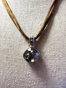 Brighton Venus Rising Smoky Crystal Pendant Necklace Brown Cord Statement Piece - Picture 1 of 8