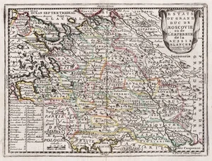Russia Russland Moscow Moskau Belarus Karte map Chiquet engraving 1719 - Bild 1 von 1