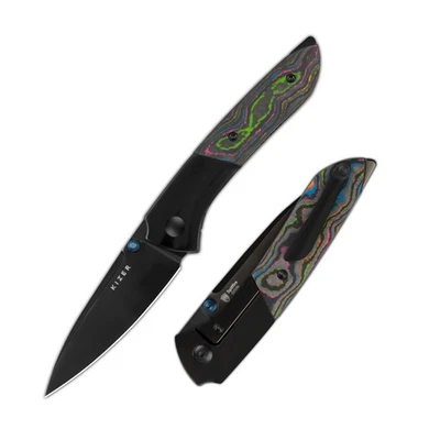 Kizer Spitfire Folding Pocket Knife S35VN Blade Titanium & Camo Carbon Handle - Image 1 of 4