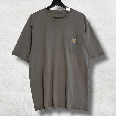 Carhartt K87 Pocket T-Shirt – Charcoal Grey – Size L Tall (Distressed/Thrashed) - Image 1 of 4
