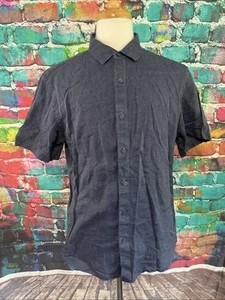UNTUCKit Short Sleeve Shirt Blue 100% Linen Size L - Picture 1 of 7