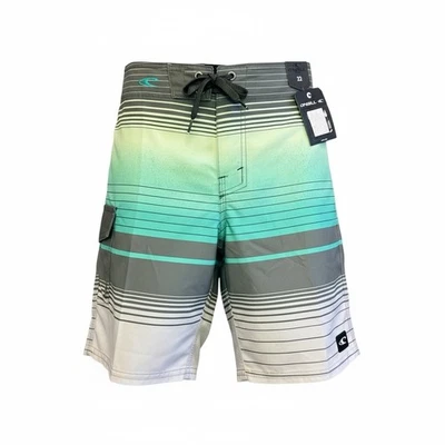 Bañador O’Neill Board Shorts para niños talla 22 verde gris degradado a rayas nuevo con etiquetas Foto 1 de 4