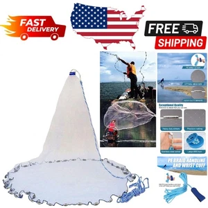 5ft Saltwater Fishing Cast Net with Heavy-Duty Zinc Sinkers - Tangle-Free Design - Picture 1 of 10
