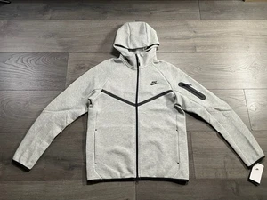Nike Tech grau Fleece Windrunner Hoodie mit durchgehendem Reißverschluss Herren Größe Medium-Tall neu HV09 - Bild 1 von 12