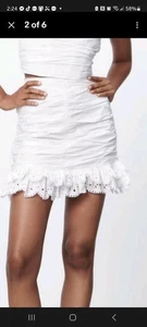 NUEVO CON ETIQUETAS MINIFALDA ZARA WHITEB OJALES TALLA L ZW popelina volantes 100% ALGODÓN - Imagen 1 de 12