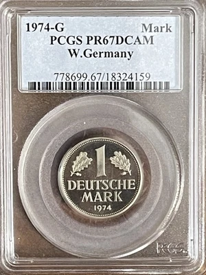 ***1974-G  WEST GERMANY  1  MARK***PCGS PR67DCAM***TOP POP 1/0*** - Image 1 of 4
