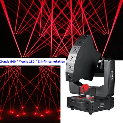 6-Eye RGB 3in1 Infinite Rotation Fan-Shaped Beam Moving Head Laser Light for DJ - Image 1 of 4