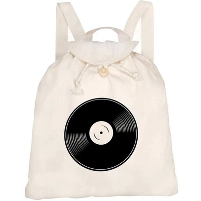 'Vinyl Record' Canvas Rucksack / Backpack (RK00017646) - Image 1 of 2