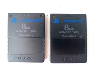 (2) Official OEM Sony PlayStation 2 PS2 8MB Memory Card SCPH-10020 Bundle Lot - Picture 1 of 6