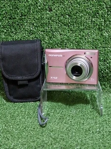 Olympus X-42 Digital Camera With Case Metallic Pink / 12 MP / 5x Zoom Working - Picture 1 of 16