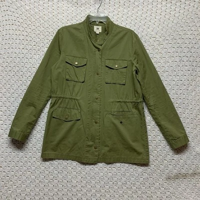 Chaqueta Militar Algodón Caramelo Mujer Talla Pequeña Verde Oliva A Presión y Cremallera Completa Abrigo Foto 1 de 4