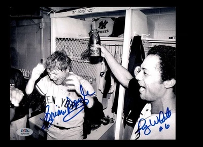 Brian Doyle Roy White PSA DNA Signed 8x10 Photo Autograph Yankees - Image 1 of 2