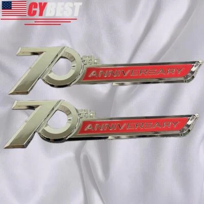 Insignia lateral letra 70 aniversario rojo cromado para Land Cruiser 70 80 100 Series Foto 1 de 4