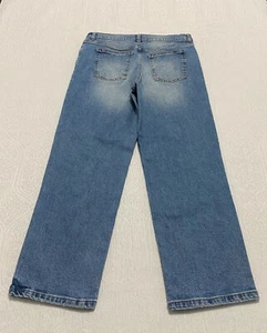 Wonder Nation Jeans Boys Size 14 Husky Blue Faded Wide Leg Distressed - Picture 1 of 10