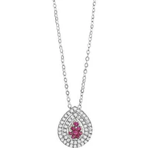 Collar Con Colgante Mujer Comete Joyas GLB 952 Oro Blanco Diamantes Rubíes - Imagen 1 de 2