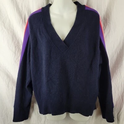 Suéter Sandro Paris Mujer Talla 3 Grande Multicolor Pullover Lana Mezcla Cachemira Foto 1 de 4