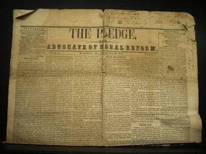 antique 1845 Newspaper The Pledge and Advocate of Moral Reform Hagerstown Md. - Picture 1 of 5