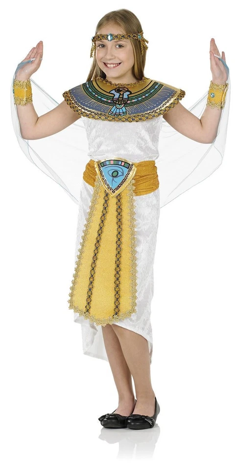 Niñas Disfraz de Faraón Egipcio Niños Cleopatra Reina del Nilo Vestido Halloween Foto 1 de 4