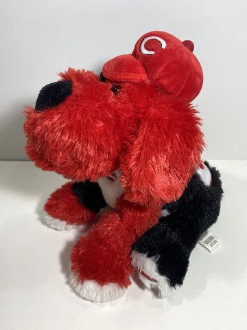 Forever MLB Cincinnati Reds  Embroidered 8" Plush Dog W/ Cap Stuffed Animal Cover