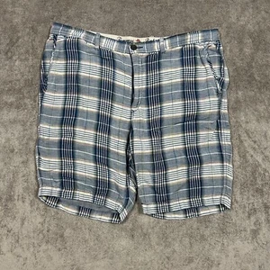 Tommy Bahama Herrenshorts Leinenmischung Chino 40 10" Schrittlänge blau kariert Freizeit - Bild 1 von 9