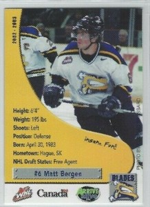 2002-03 Saskatoon Blades (WHL) Matt Bergen
