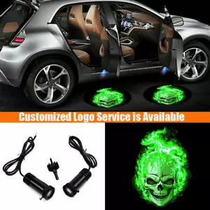 2x LED Door Lights Ghost Shadow Puddle Projector Green Skull Ghost - Bild 1 von 7