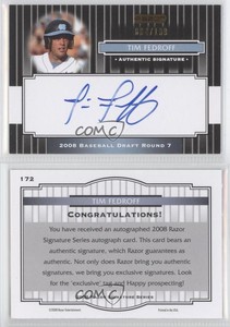 2008 Razor Signature Series Black /199 Tim Fedroff #172 Auto