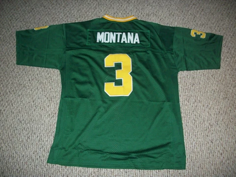 JOE MONTANA Unsigned Custom College Green Sewn Football New Jersey Sizes S-3XL Cover