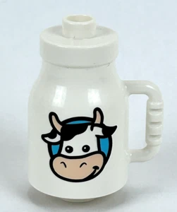 Lego Duplo Milchflasche mit Griff Baby Kalb Kuh Kopf Muster Bauernhof Kinderzimmer Utensil - Bild 1 von 7
