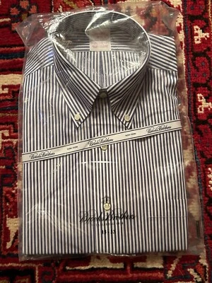NWT NEW Brooks Brothers Non Iron Button Down Bengal Stripe Dress Shirt 15 33 - Image 1 of 3