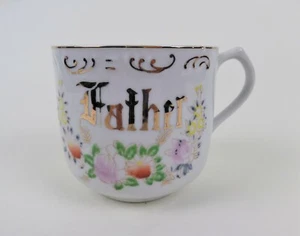 Antik Vintage vergoldete Vater Rasiertasse Porzellan 12 Unzen Kaffeetasse 20er Jahre - Bild 1 von 6