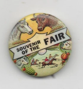 Vintage bunte Zelluloid Pinback von der California State Fair mit Tieren - Bild 1 von 1