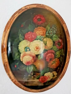 Blumen Bild oval 37 x 47 cm. Preis reduziert - Bild 1 von 11