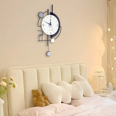 Moderno Reloj de Pared Péndulo Mudo Colgante Cuarzo Grande Vintage Decoración de Salón Foto 1 de 4
