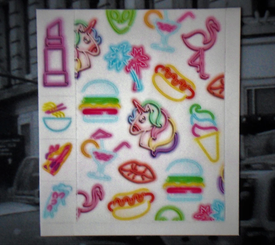 Handy-Sticker "Neonreklame" Smartphone Aufkleber 5-teilig NEU # - Bild 1 von 1