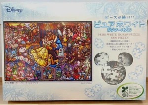 Disney 1000pcs Jigsaw Puzzle Beauty and the Beast Story Stained Glass Pure White - Picture 1 of 3