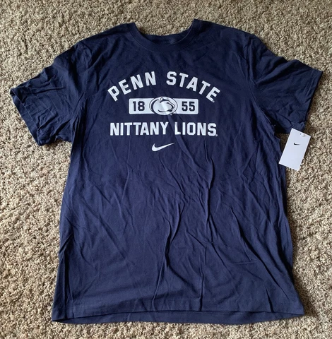 NEW Penn State Nittany Lions Nike Dri-Fit Short Sleeve Shirt Men's Navy Logo Cover