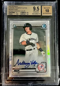 2020 Bowman Chrome Auto Refractor Ref ANTHONY VOLPE Rookie RC /499 BGS 9.5/10 - Picture 1 of 4