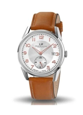 Мужские кожаные наручные часы Lip Himalaya 40 мм Auto Marcel Livet 670028 белые - Изображение 1 из 4