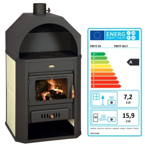 Holzofen PRITY W17 mit Wasserwärmetauscher Zentralheizung Ofen - 23.1 Kw - Bild 1 von 6