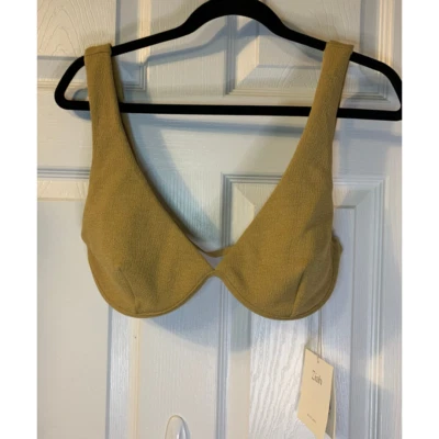 Bikini Ziah Lara Plunge Top Boucle Talla 10 EE. UU. NUEVO Con aros Tejido Caramelo Foto 1 de 4