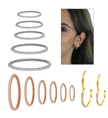 Septum Piercing Clicker Ring Titan Helix Piercing Nasenpiercing Gauge 1,2mm - Bild 1 von 4