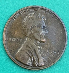 Centavo de trigo 1945 | Marca de ceca S | Circulado | *RARO* - Imagen 1 de 4