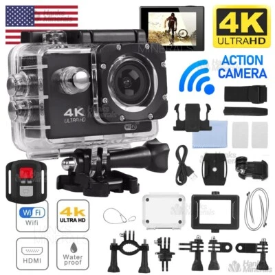4K Action Camera Sport Video Waterproof Wifi 1080P HD Cam 170° Remote For Go Pro - Image 1 of 4