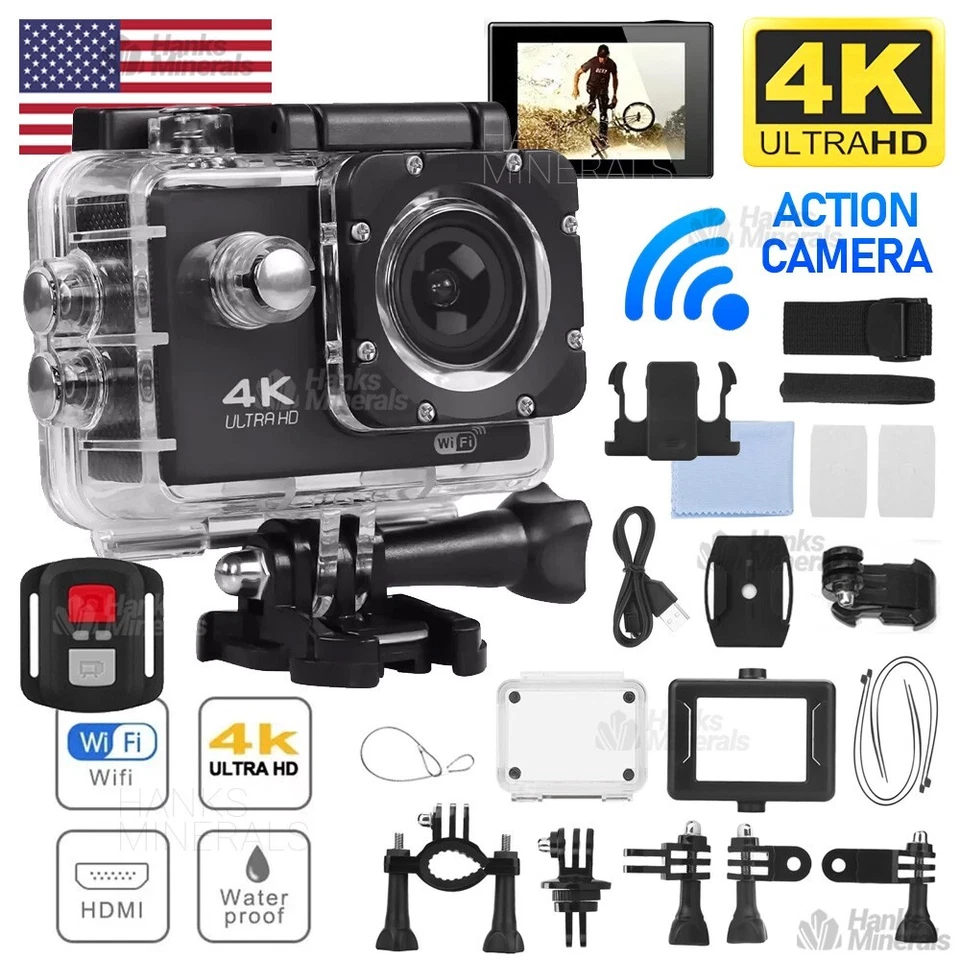 4K Action Camera Sport Video Waterproof Wifi 1080P HD Cam 170° Remote For Go Pro - Image 1 of 4