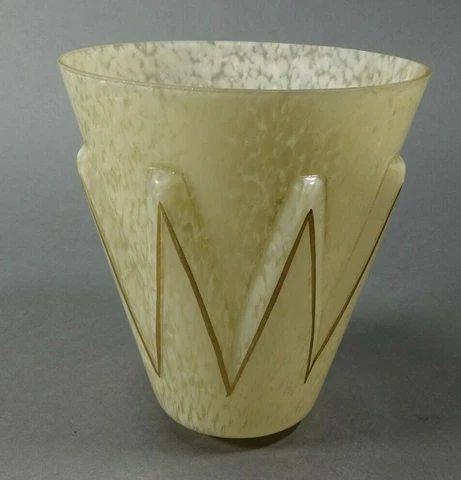 Vintage MCM Shade Glass 6" Tall by 5.5 Wide 1 3/16" Fitter Cover