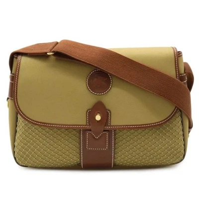 Bolso Mensajero Hunting World Auténtico RARO Hombro Lienzo Cuero Marrón Tostado Foto 1 de 4