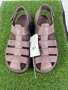 Crocs Stomp Fisherman Sandale Gr. M8 W10 dunkellila Plateau Unisex Pantolette - Bild 1 von 7