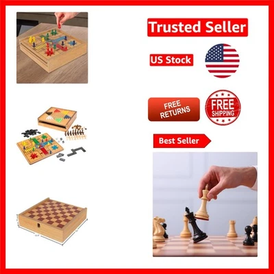 Compact 7-in-1 Family Game Set with Chess and Ludo – Fun for Four Players - Image 1 of 4